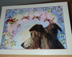 Whippet Rescue Christmas Cards - Sleigh Flight