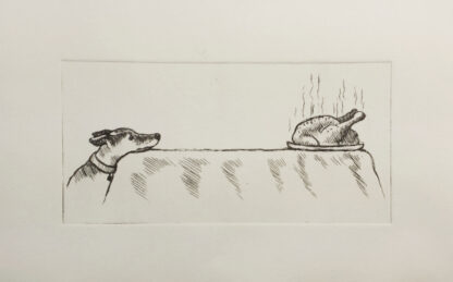 Hilary Macdonald - Dog Etching - Table Surfing