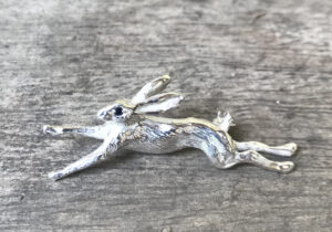 Running Hare Brooch - Sterling Silver