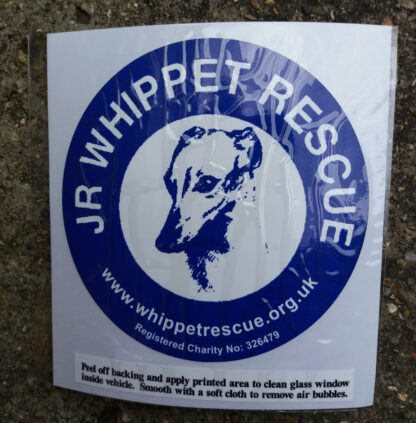 JR Whippet Rescue Car Sticker