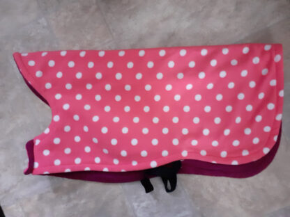 Dog Fleece - Pink with White spots - Claret Lining