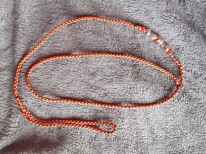 Show Lead Nylon Plaited Burnt Orange with Beads