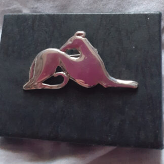 Gingerberry Sterling Silver Brooch Reclining Hound