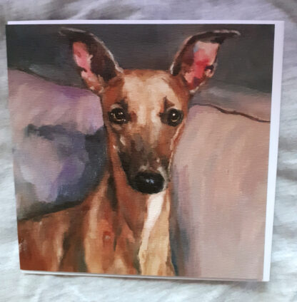 Suffolk Dogs Blank Card - Olive Alert Ears