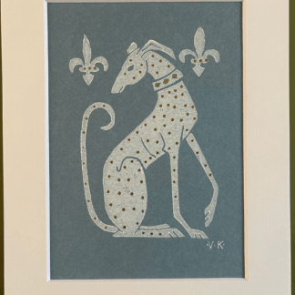 Hound Linocut Print