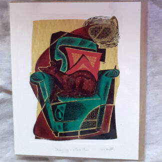 Skinny Dog on A Green Chair - Neil Bousfield