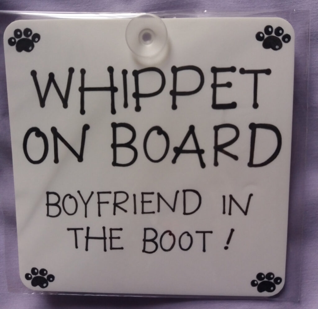 Car Sign - Whippet and Greyhound
